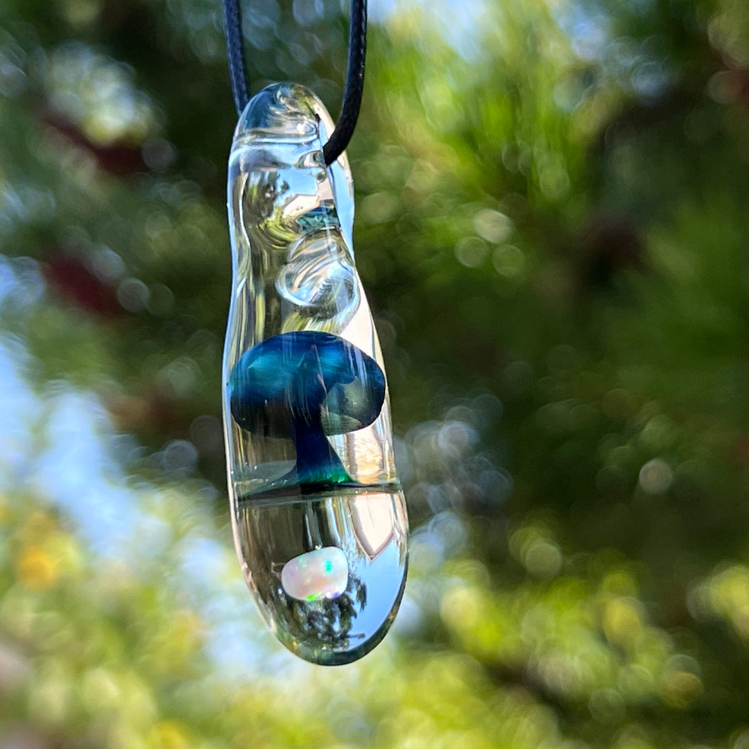 Fancy Mushroom Opal Drop Pendant Glass Pipe Beezy Glass   