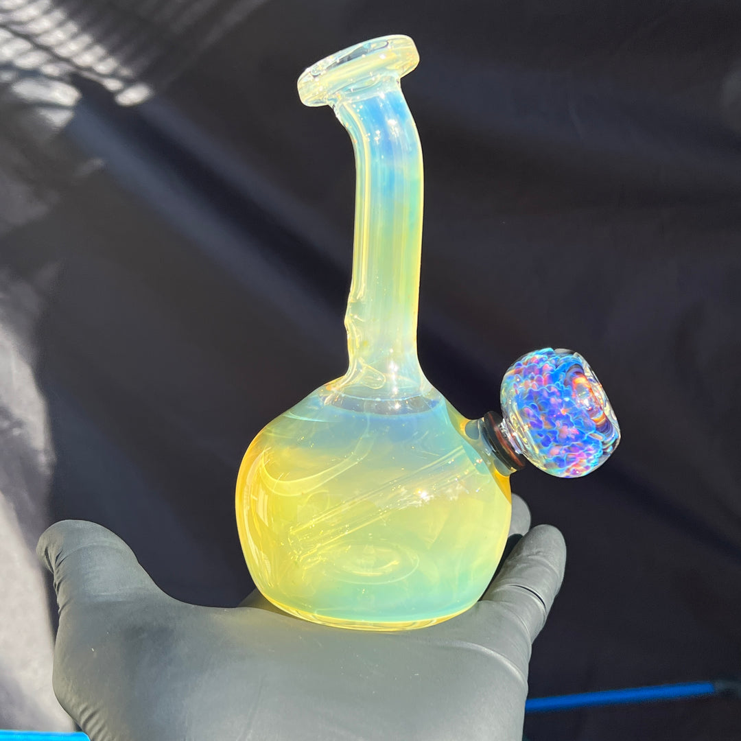 Heavy Silver Fumed Mini Bong Glass Pipe Tako Glass   