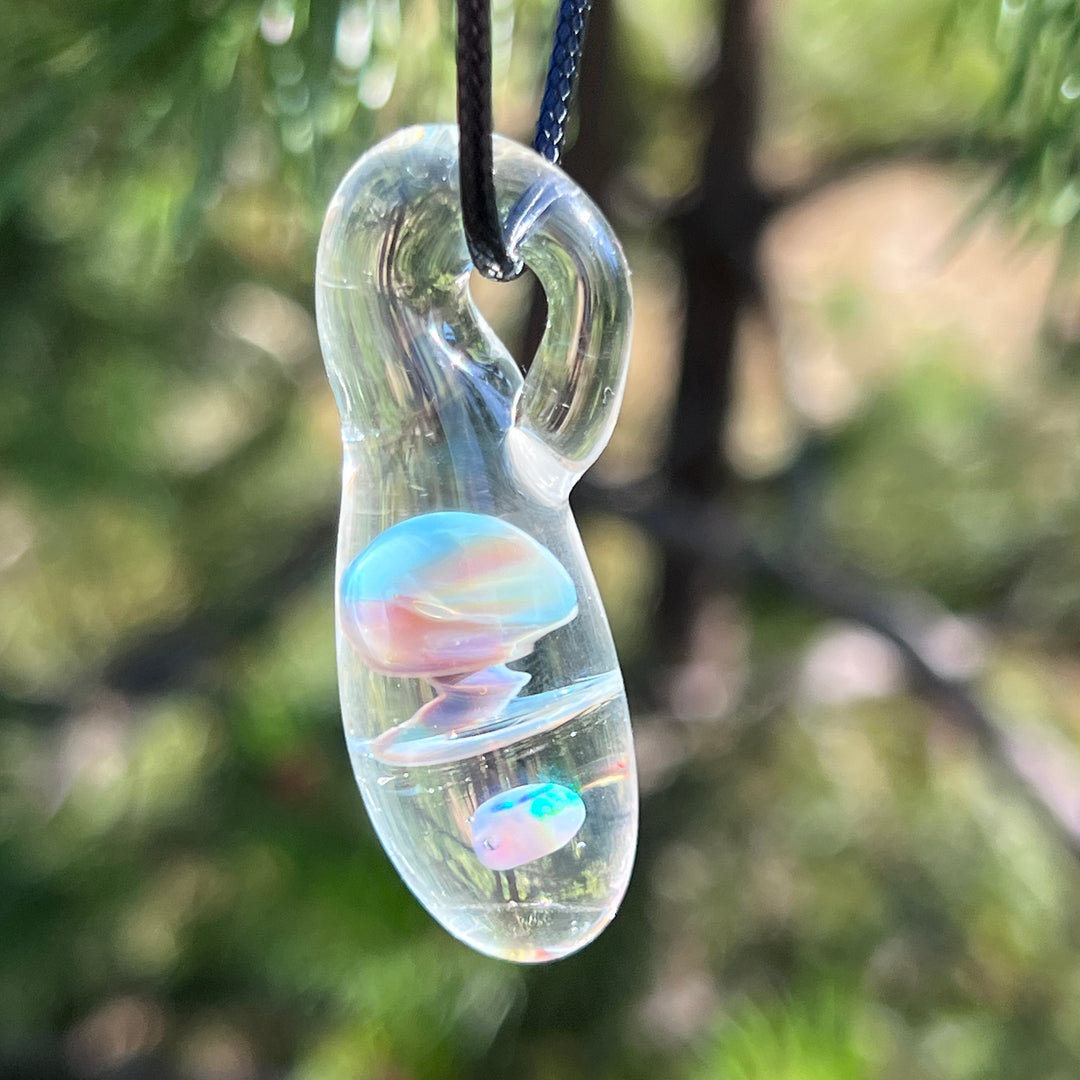 Fancy Mushroom Opal Drop Pendant Glass Pipe Beezy Glass   