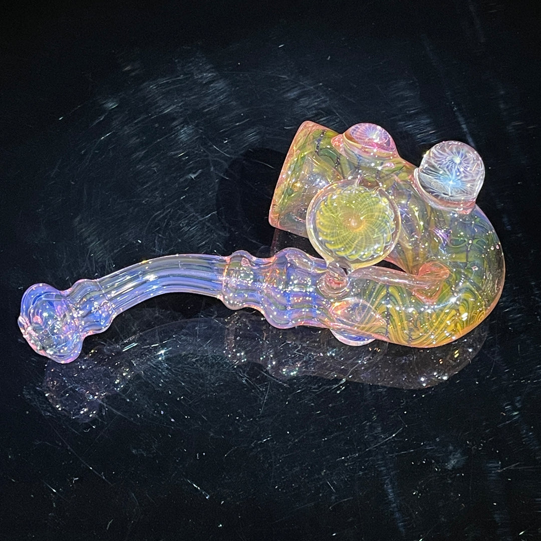 Gold Fumed Marbled Sherlock Glass Pipe Sugar Shack   