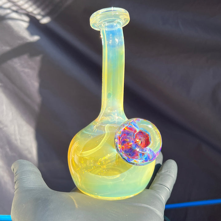 Heavy Silver Fumed Mini Bong Glass Pipe Tako Glass   