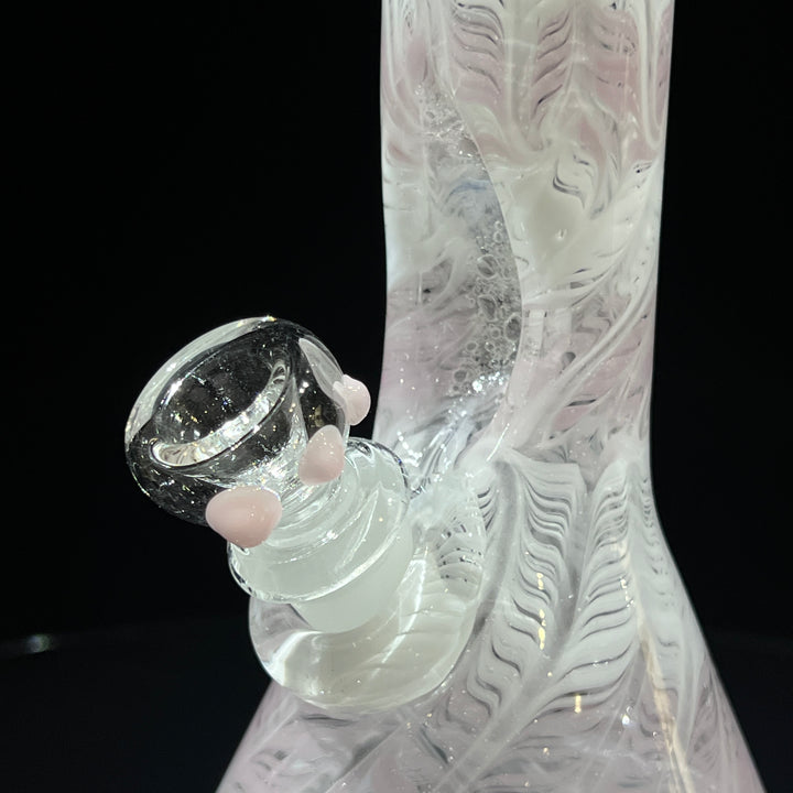 11" Carnation Beaker Bong Glass Pipe Mary Jane's Glass