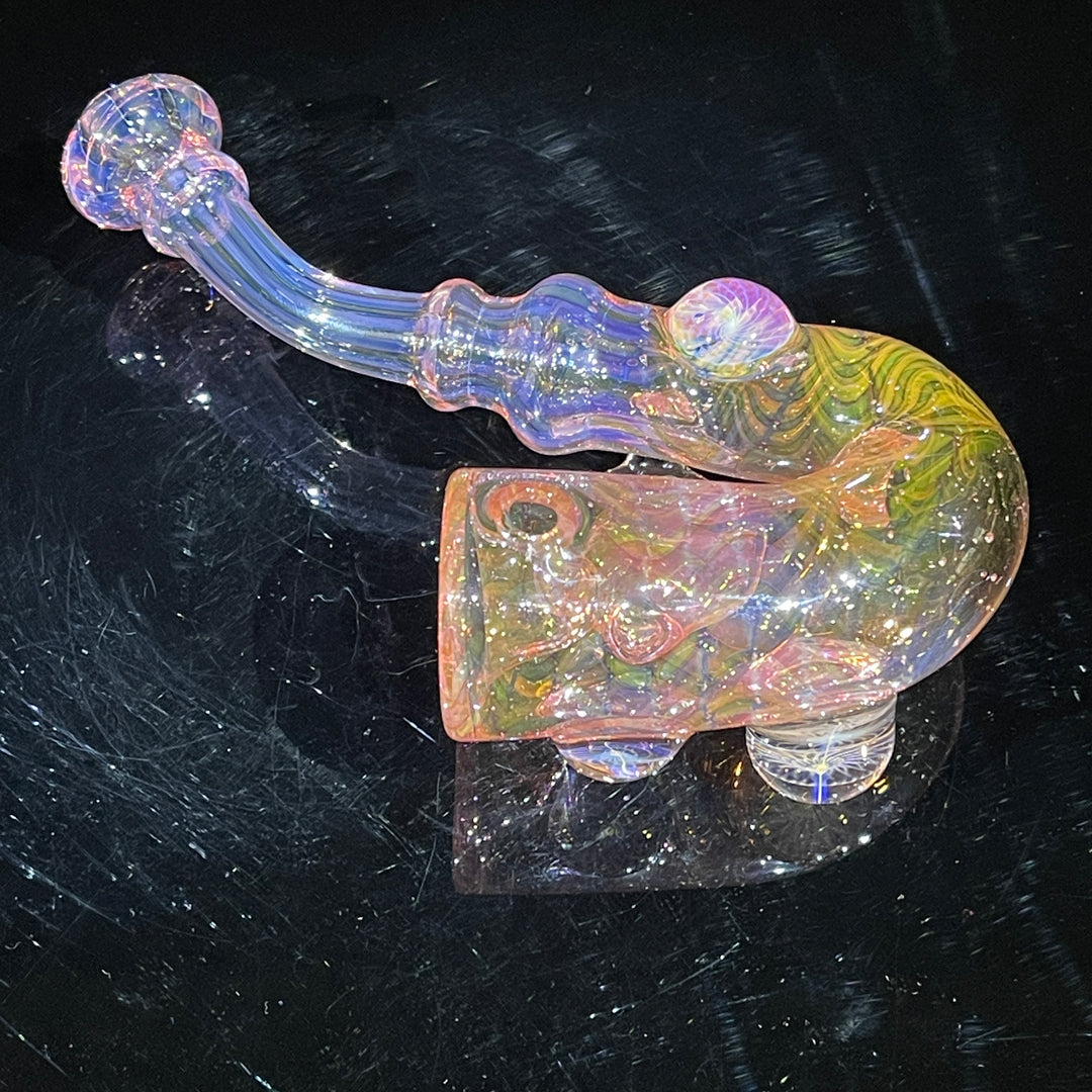 Gold Fumed Marbled Sherlock Glass Pipe Sugar Shack   