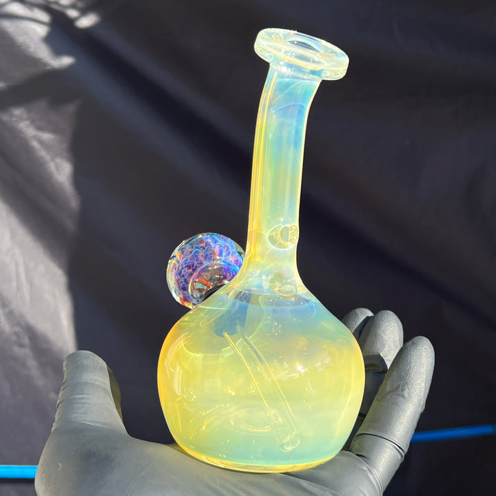 Heavy Silver Fumed Mini Bong Glass Pipe Tako Glass   