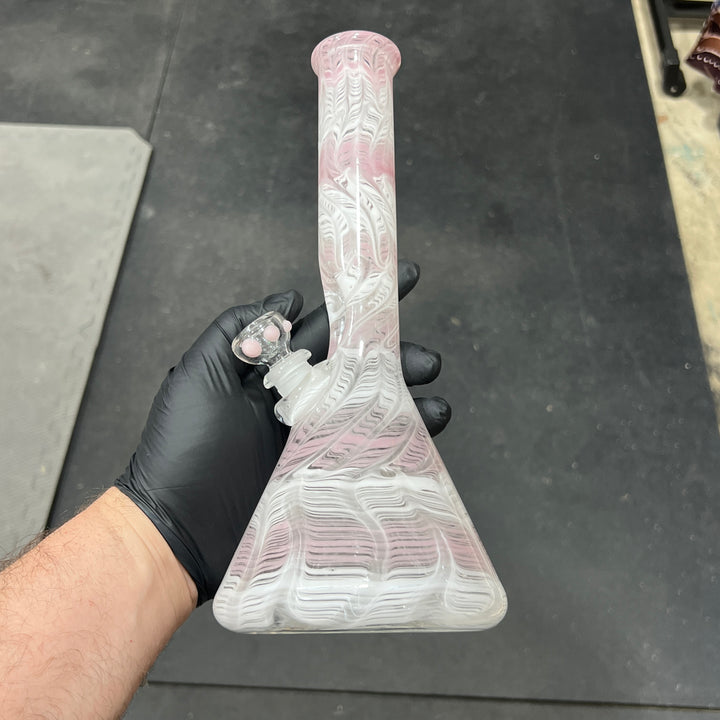 11" Carnation Beaker Bong Glass Pipe Mary Jane's Glass