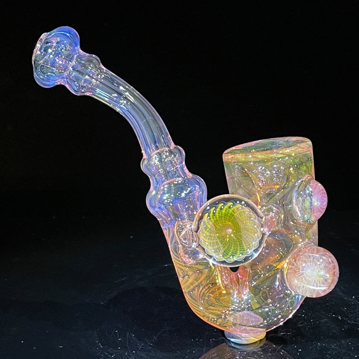 Gold Fumed Marbled Sherlock Glass Pipe Sugar Shack   