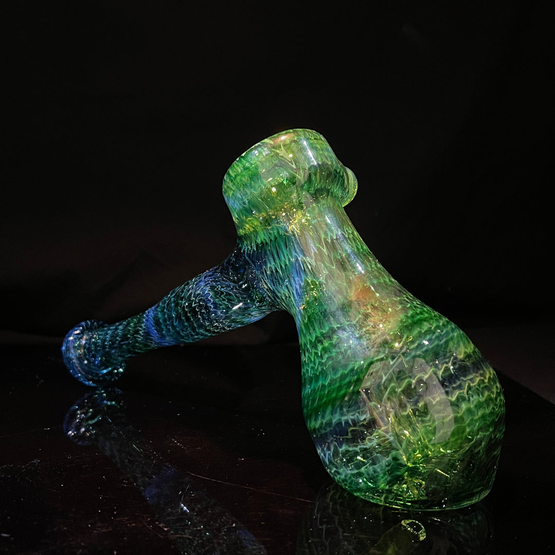 Forest Hammer Bubbler with Green Carb Glass Pipe Cose Glass   