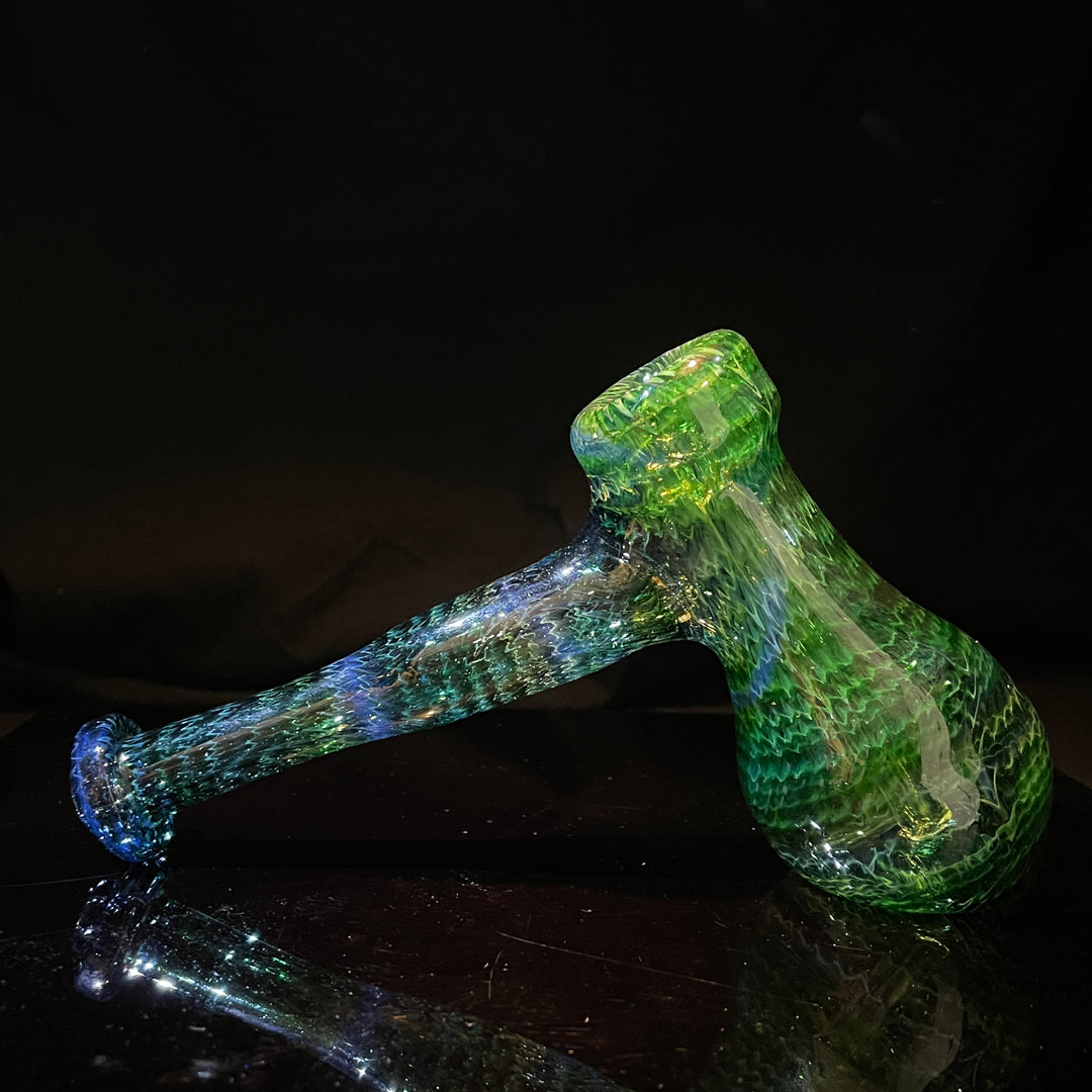 Forest Hammer Bubbler with Green Carb Glass Pipe Cose Glass   