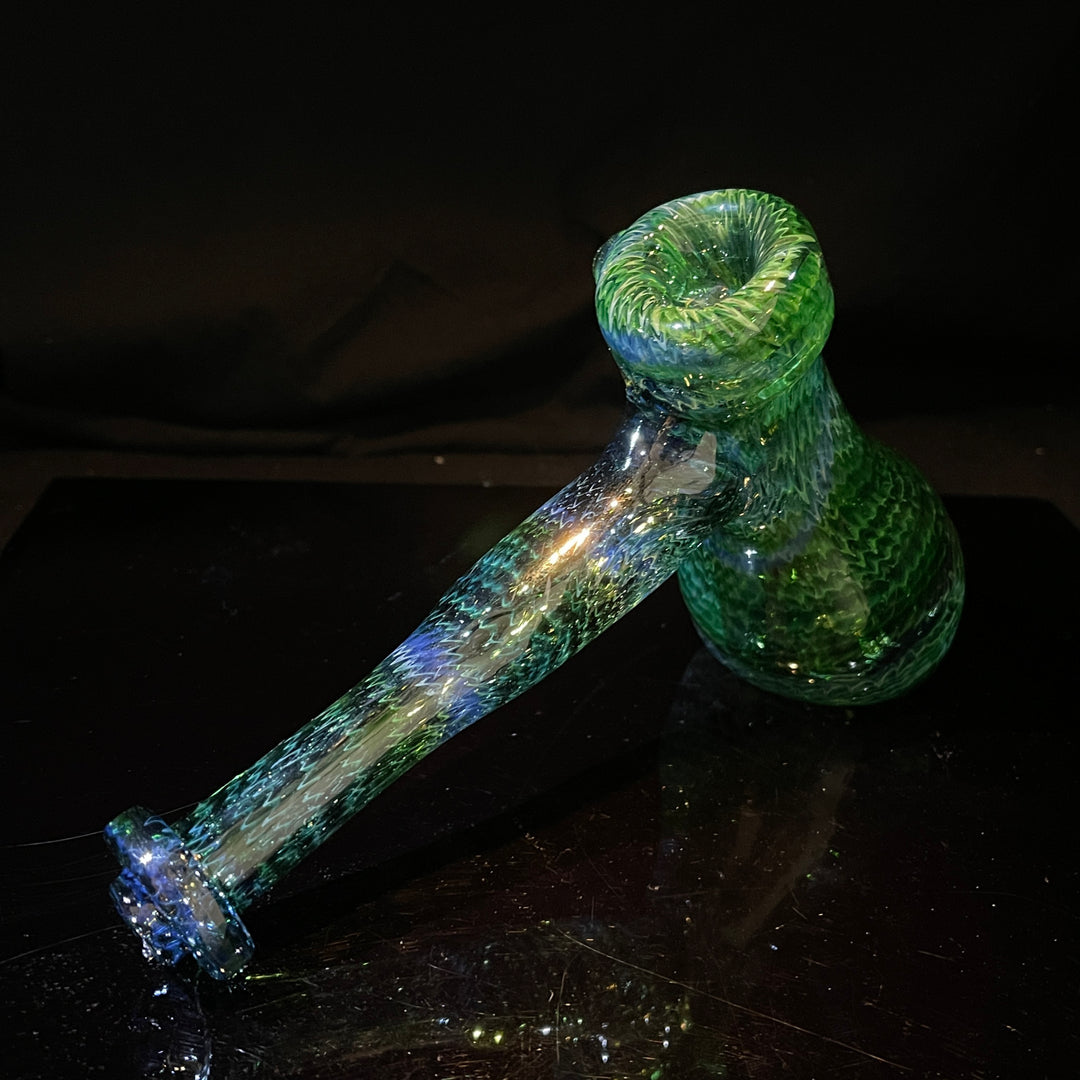 Forest Hammer Bubbler with Green Carb Glass Pipe Cose Glass   