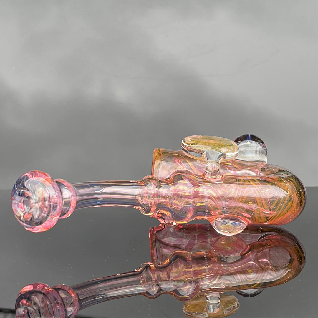 Gold Fumed Marbled Sherlock Glass Pipe Sugar Shack   