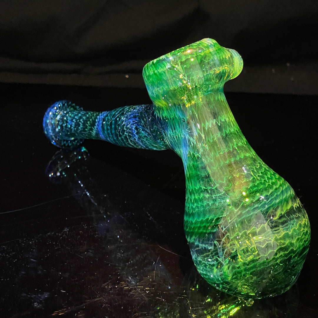 Forest Hammer Bubbler with Green Carb Glass Pipe Cose Glass   