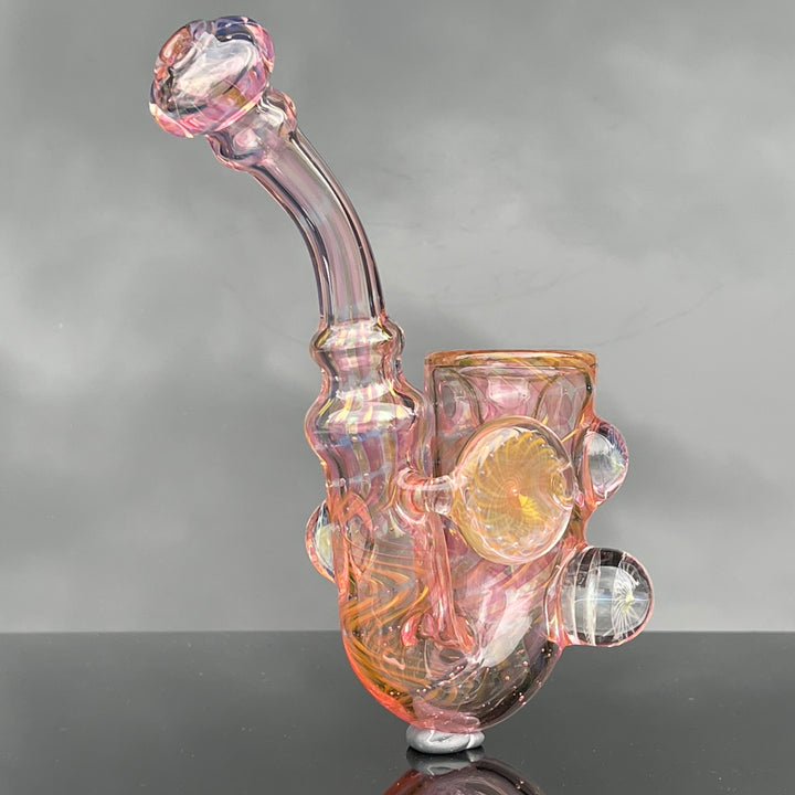 Gold Fumed Marbled Sherlock Glass Pipe Sugar Shack   