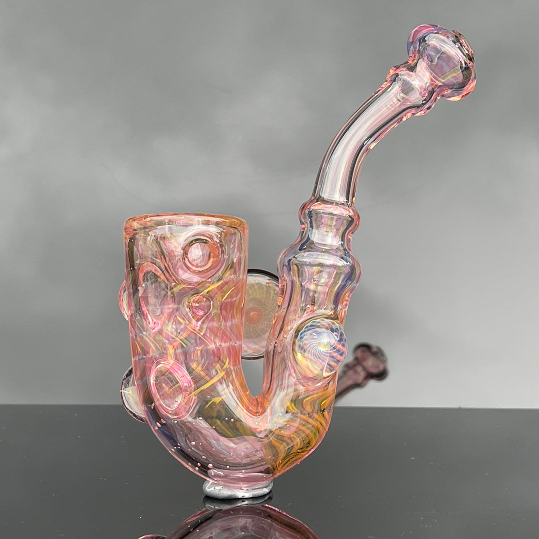 Gold Fumed Marbled Sherlock Glass Pipe Sugar Shack   