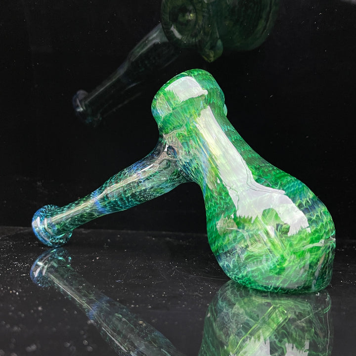 Forest Hammer Bubbler with Green Carb Glass Pipe Cose Glass   