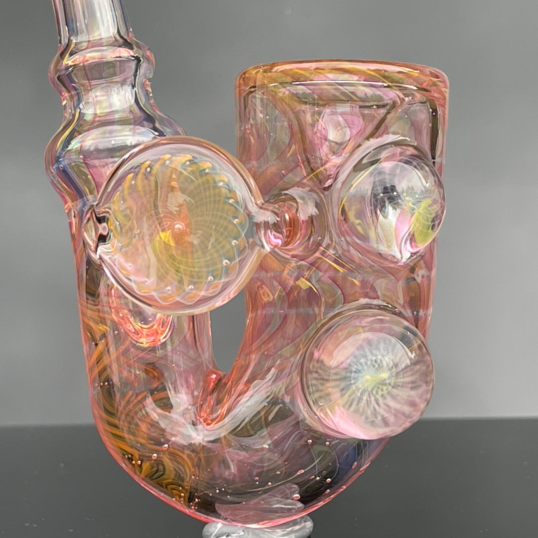 Gold Fumed Marbled Sherlock Glass Pipe Sugar Shack   