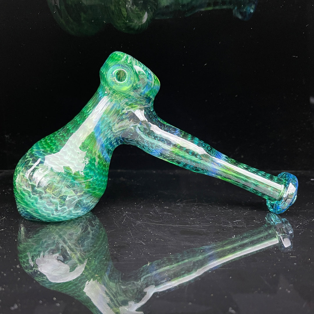 Forest Hammer Bubbler with Green Carb Glass Pipe Cose Glass   