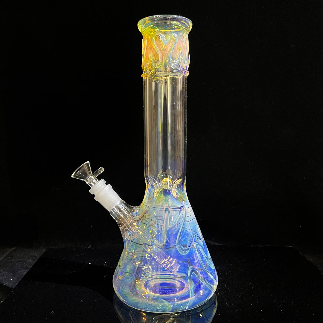 12" Ripple Fume Beaker Bong Glass Pipe TG   