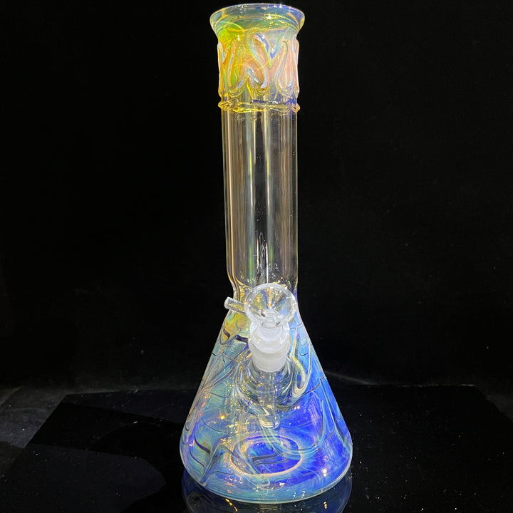 12" Ripple Fume Beaker Bong Glass Pipe TG   