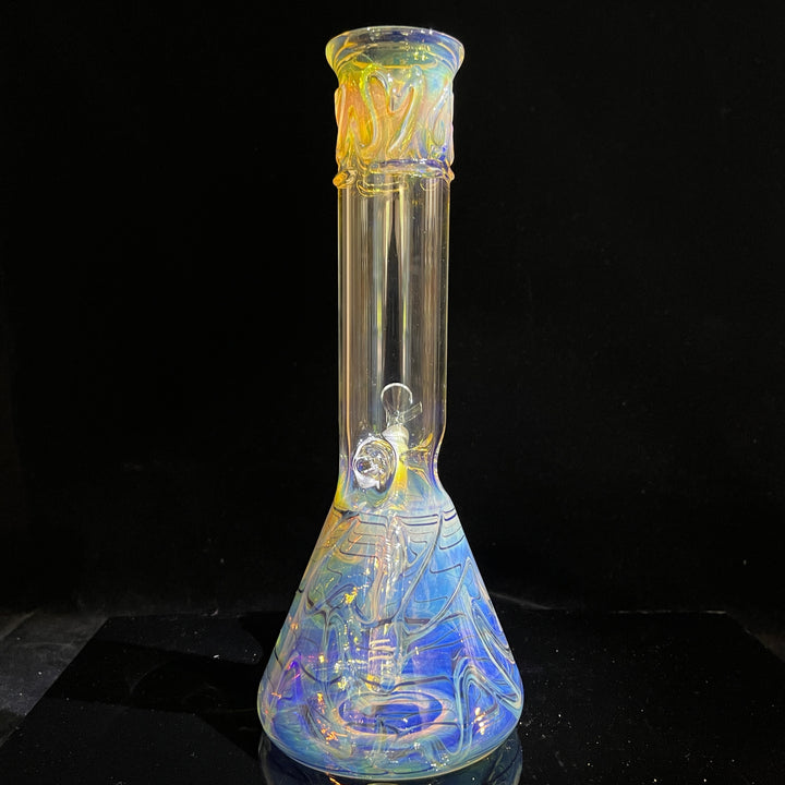 12" Ripple Fume Beaker Bong Glass Pipe TG   