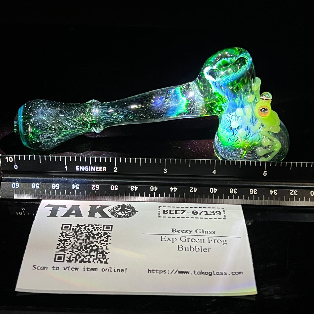 Exp Green Frog Bubbler Glass Pipe Beezy Glass   