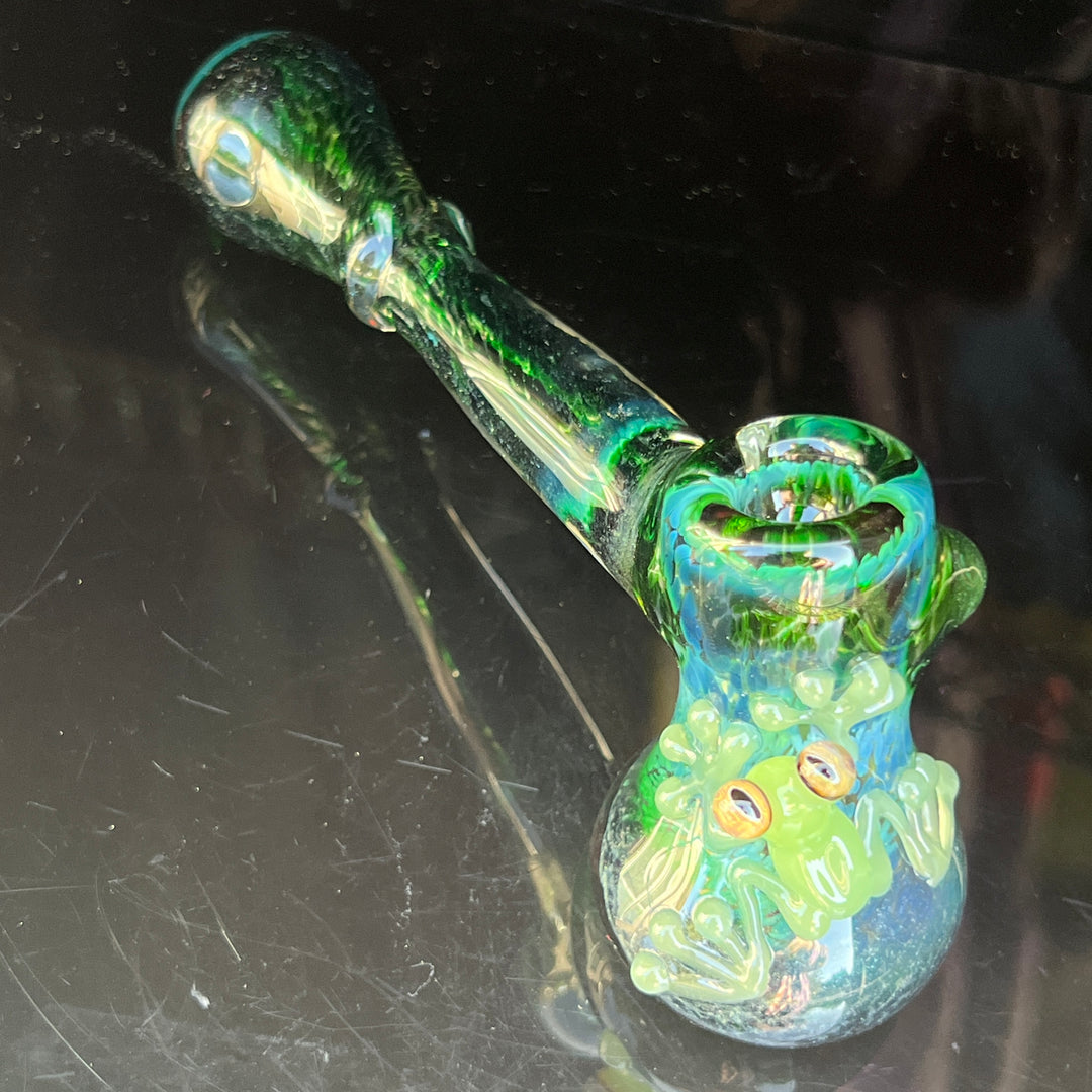 Exp Green Frog Bubbler Glass Pipe Beezy Glass   