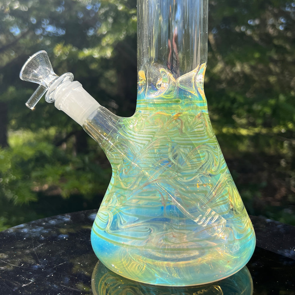 12" Ripple Fume Beaker Bong Glass Pipe TG   