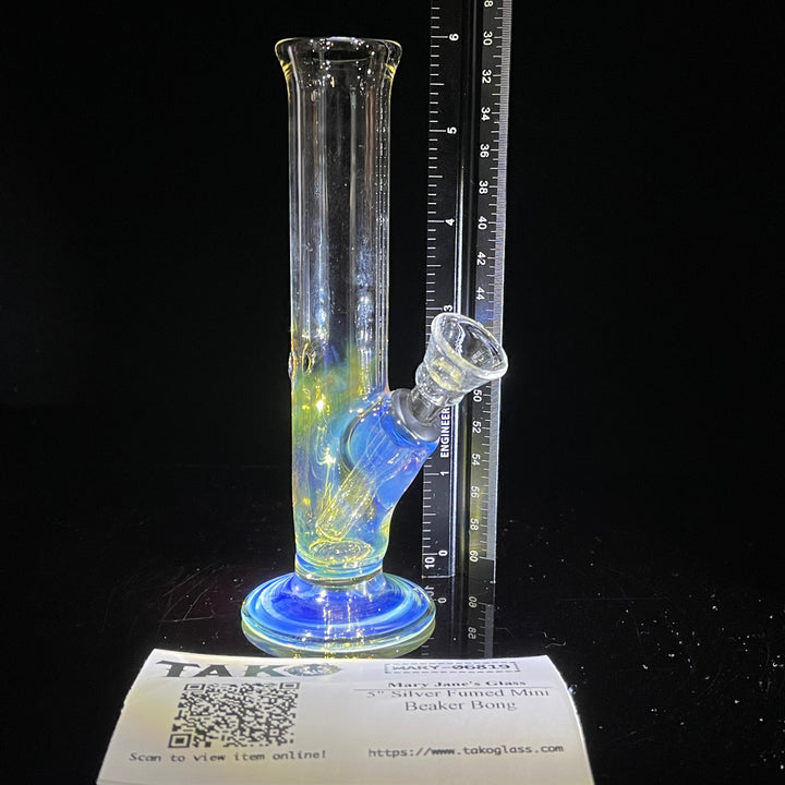 5" Silver Fumed Mini Bong Glass Pipe Mary Jane's Glass