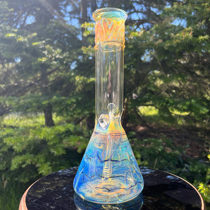 12" Ripple Fume Beaker Bong Glass Pipe TG   