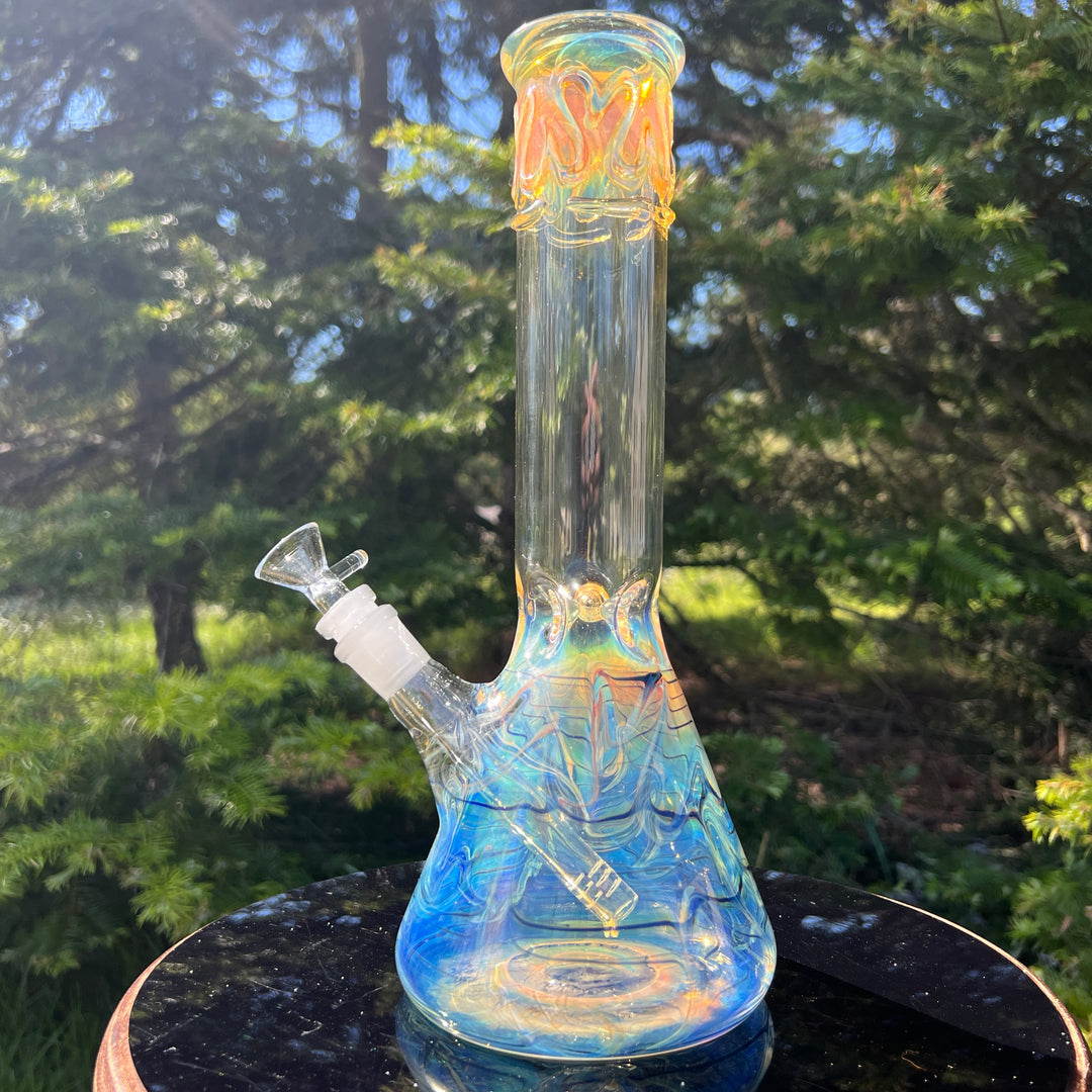 12" Ripple Fume Beaker Bong Glass Pipe TG   