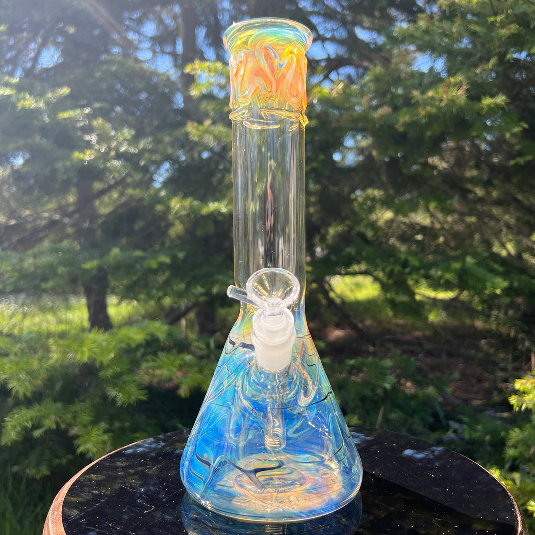 12" Ripple Fume Beaker Bong Glass Pipe TG   