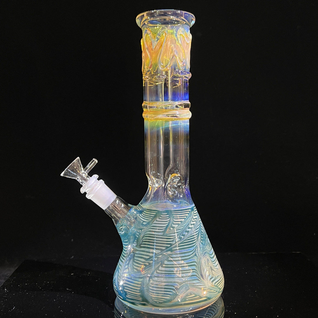 12" Ripple Fume Beaker Bong Glass Pipe TG   