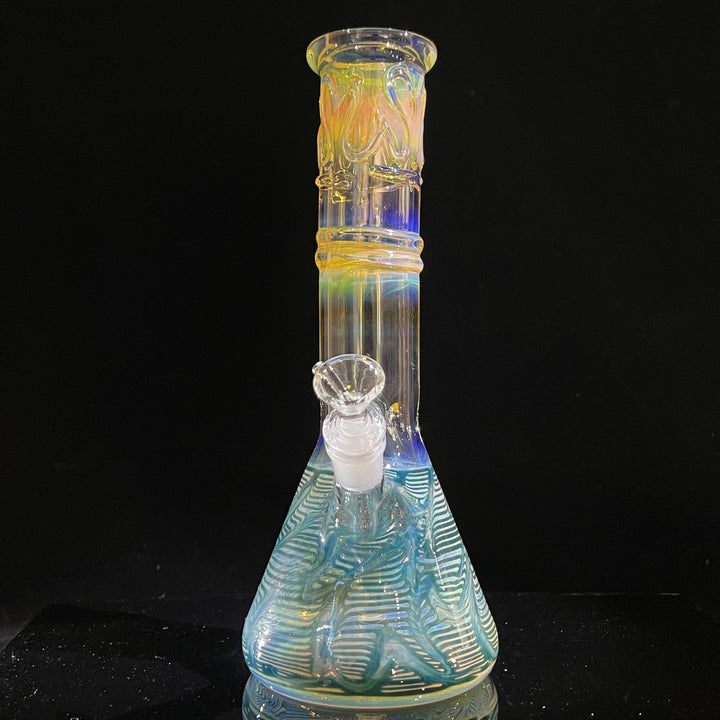 12" Ripple Fume Beaker Bong Glass Pipe TG   