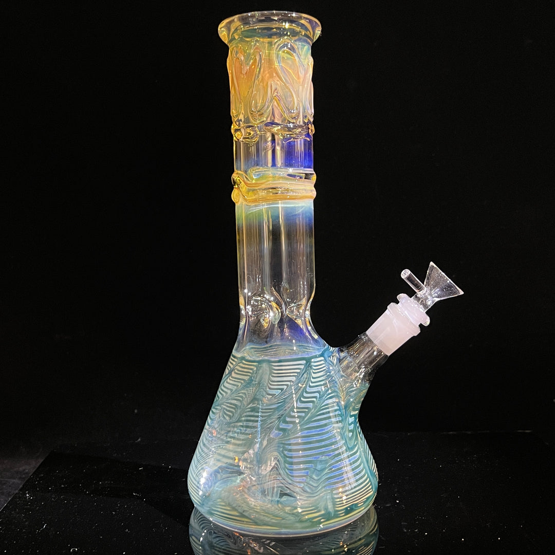 12" Ripple Fume Beaker Bong Glass Pipe TG   