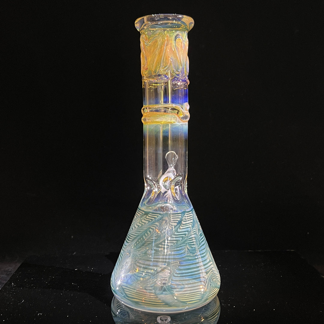 12" Ripple Fume Beaker Bong Glass Pipe TG   