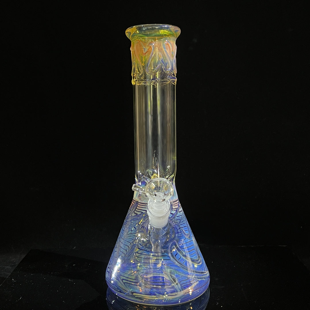 12" Ripple Fume Beaker Bong Glass Pipe TG   