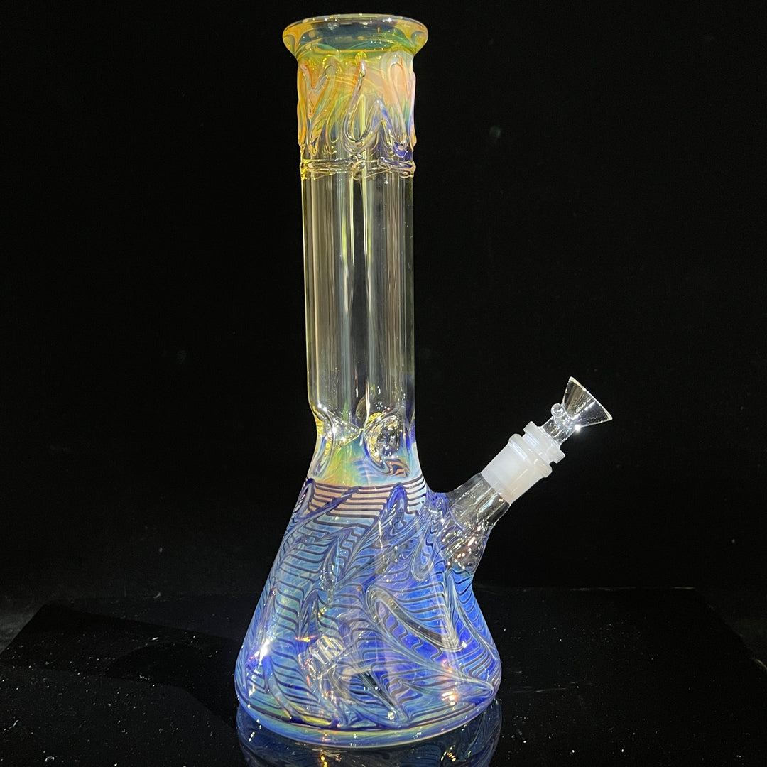 12" Ripple Fume Beaker Bong Glass Pipe TG   