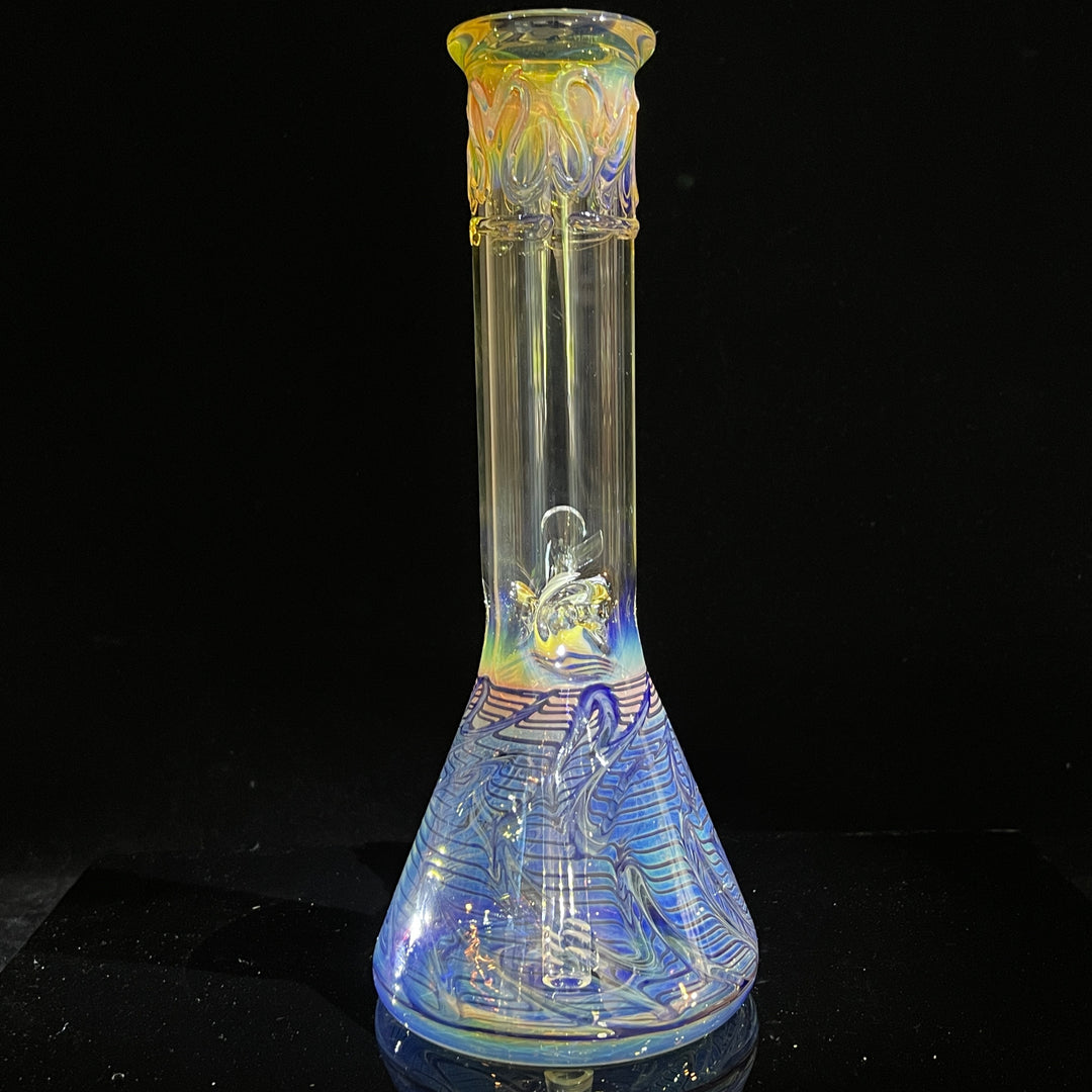 12" Ripple Fume Beaker Bong Glass Pipe TG   