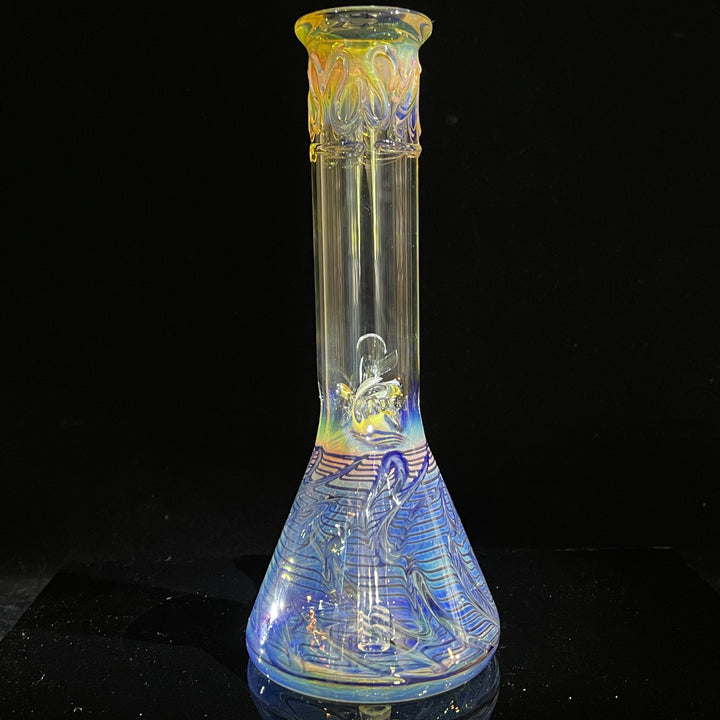 12" Ripple Fume Beaker Bong Glass Pipe TG   