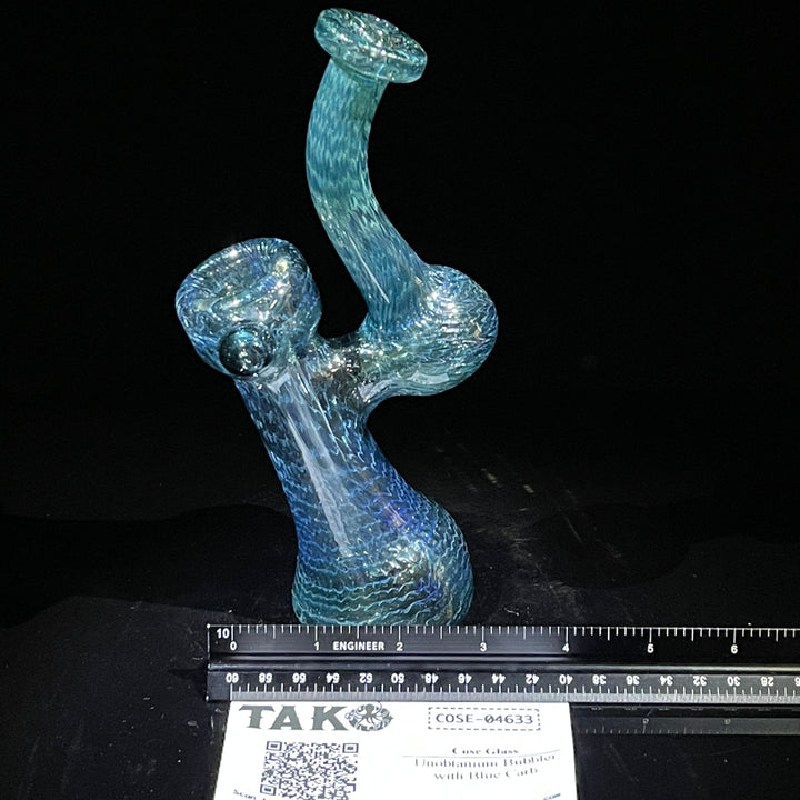 Unobtanium Bubbler with Blue Carb Glass Pipe Cose Glass   