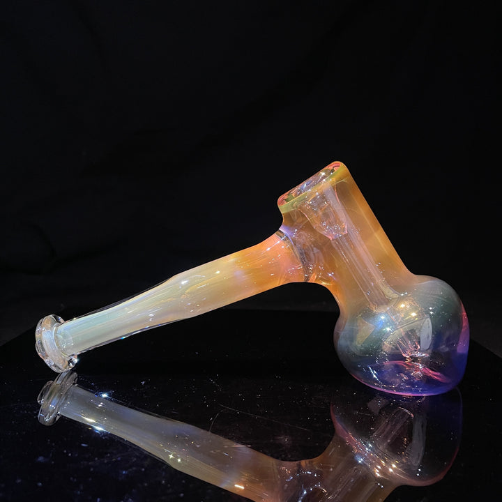 Gold Fume Hammer Bubbler Glass Pipe Cose Glass   