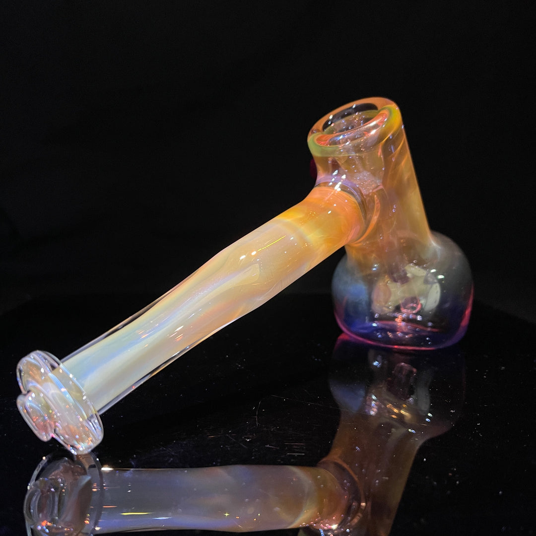 Gold Fume Hammer Bubbler Glass Pipe Cose Glass   