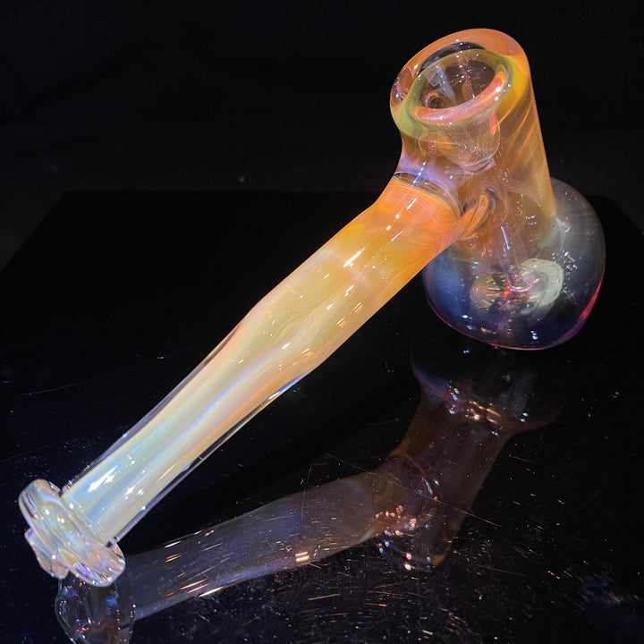 Gold Fume Hammer Bubbler Glass Pipe Cose Glass   