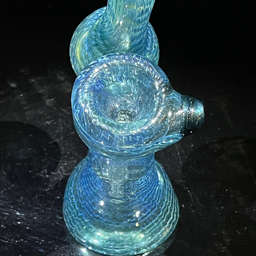 Unobtanium Bubbler with Blue Carb Glass Pipe Cose Glass   