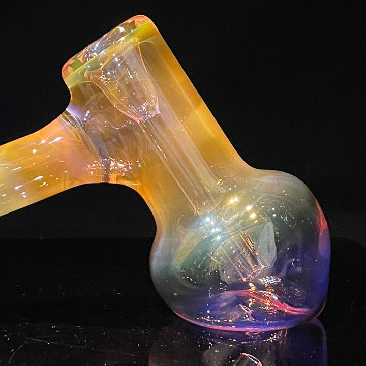 Gold Fume Hammer Bubbler Glass Pipe Cose Glass   