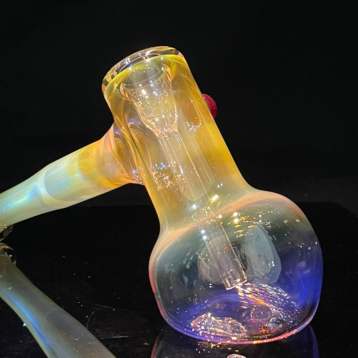 Gold Fume Hammer Bubbler Glass Pipe Cose Glass   