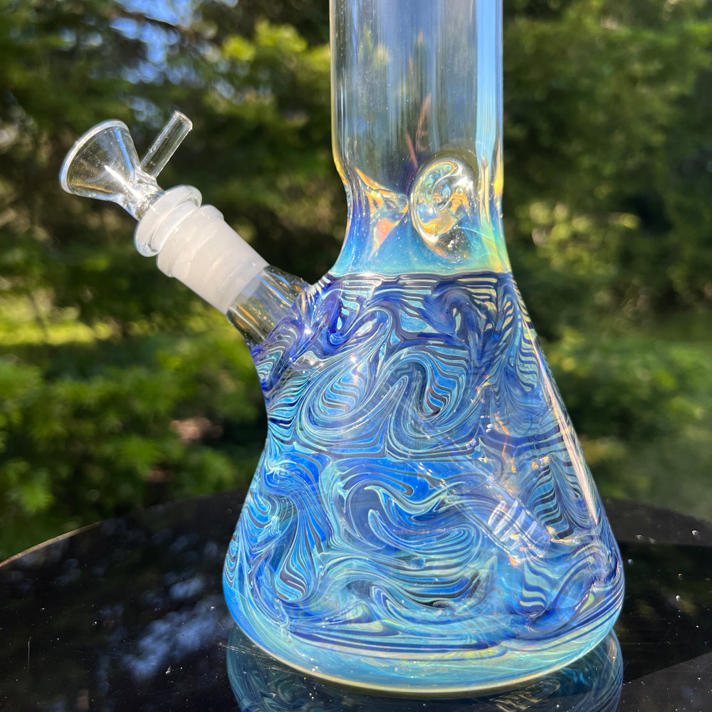 12" Ripple Fume Beaker Bong Glass Pipe TG   