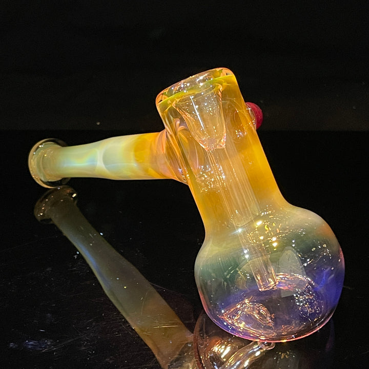 Gold Fume Hammer Bubbler Glass Pipe Cose Glass   