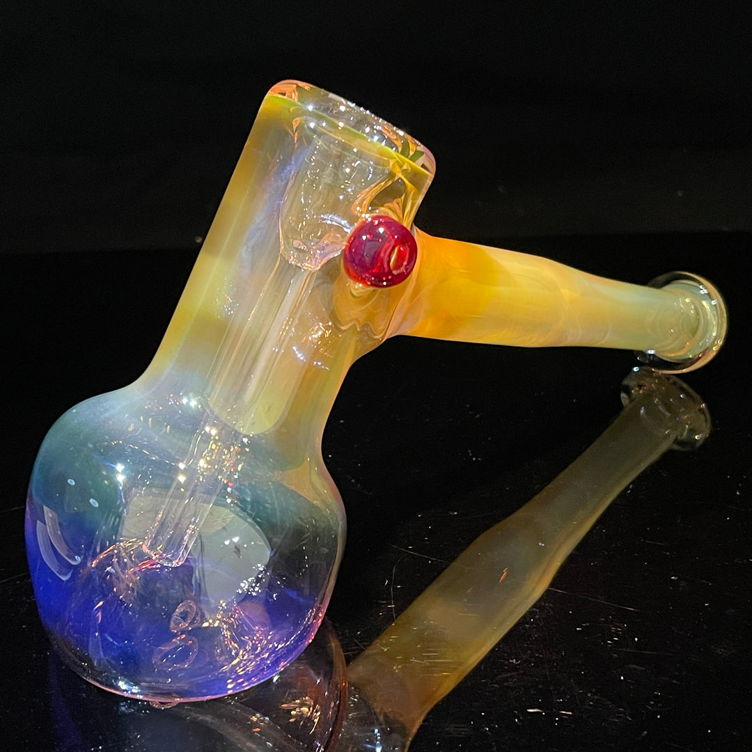 Gold Fume Hammer Bubbler Glass Pipe Cose Glass   