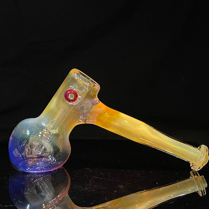 Gold Fume Hammer Bubbler Glass Pipe Cose Glass   