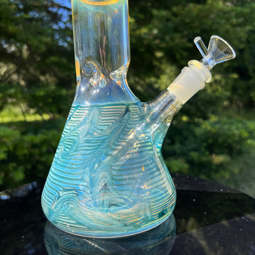 12" Ripple Fume Beaker Bong Glass Pipe TG   